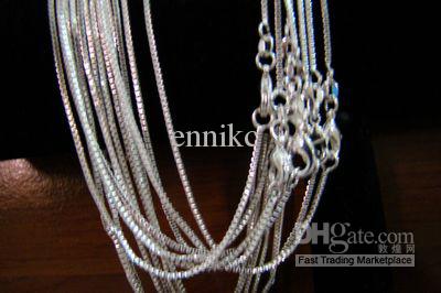 Wholesale Vogue Chains Necklaces ,925 Silver 1mm 16inch~24inch Mixed Box Necklaces /Chains 50pcs