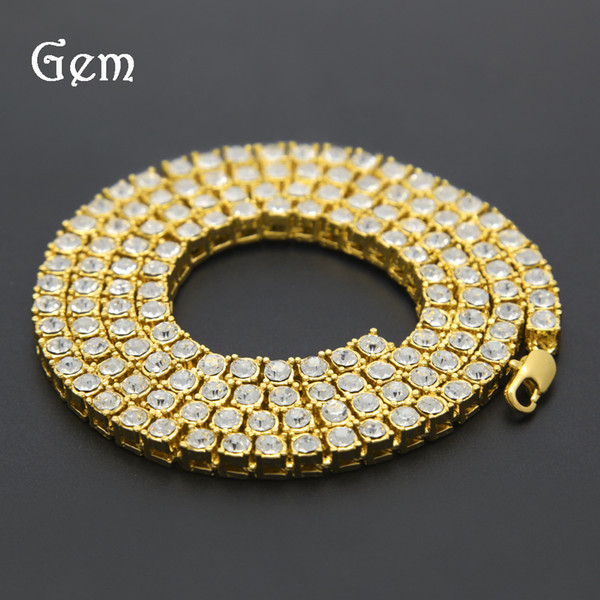 Hot style men's hip-hop 1 row of alloy necklace All single diamond necklace jewelry