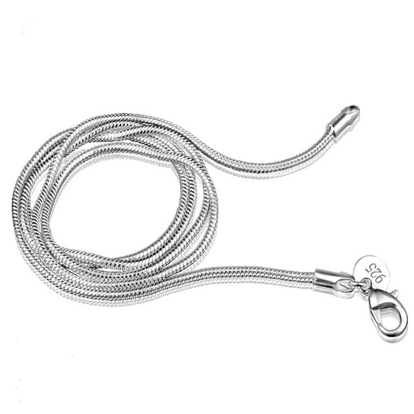 Snake Chain 925 Silver Lobster Snake Chains Silver Plated Chain Necklace Jewelry for Women 2mm 16/18/20/22/24 inches