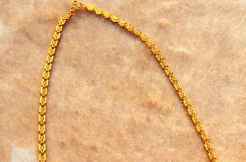 FINE YELLOW GOLD JEWELRY NEW 24k Yellow Gold Women's double-deck Necklace 18