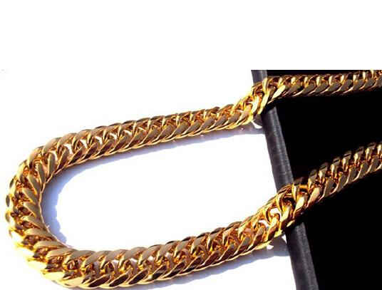 Wholesale - Heavy MENS 24K SOLID GOLD FINISH THICK MIAMI CUBAN LINK NECKLACE CHAIN