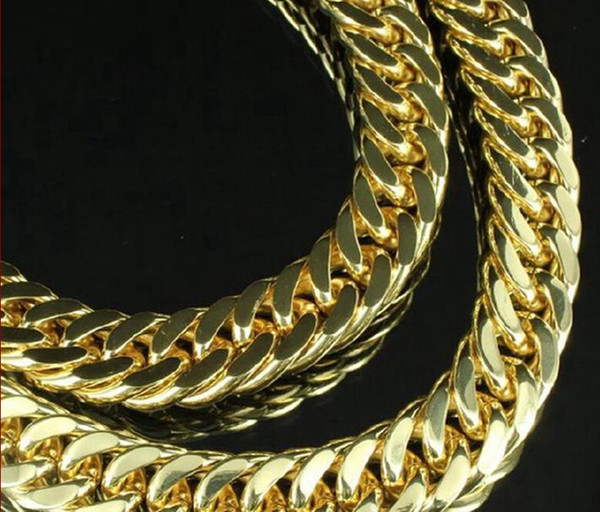 Fine Star Thick Chunky Chain 24k Solid Yellow Gold NecklaceMen 23.6