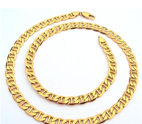 Wholesale - Thin 14k Gold Mens Mariner Link Anchor Chain Real Necklace 600mm 100% real gold, not solid not money.