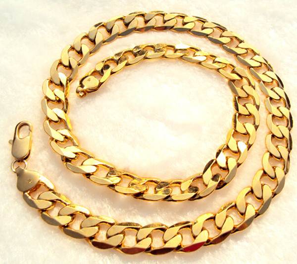 FINE YELLOW GOLD JEWELRY Heavy COOL 24K real Yellow GOLD Layered LINK MENS Chain 12mm WIDE NECKLACE 23.5