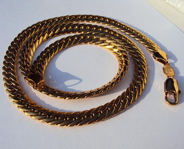 FINE YELLOW GOLD JEWELRY 14K SOLID Yellow GOLD AUTHENTIC MEN'S CUBAN LINK CHAIN NECKLACE 23.6