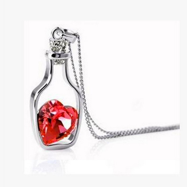 Dropshipping Women Stylish Crystal Necklace Decor Stylish Necklace Elegant Shiny Pendant Necklac