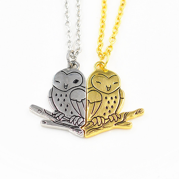 1 Pair Matching Owl Couple Necklace for Men and Women Couple Animal Pendant Necklace Jewelry