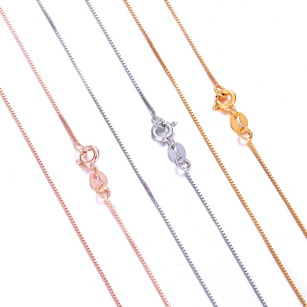 S925 sterling silver chain necklace Japanese and Korean wild box clavicle with chain jewelry for women,man