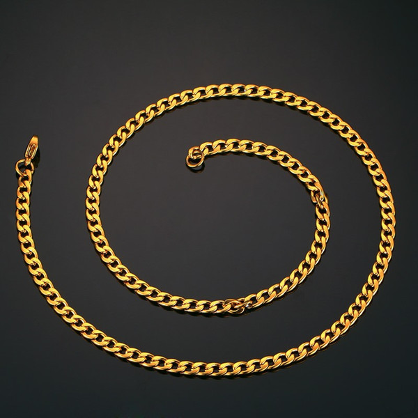 Wholesale Long Link Chain Necklace Cool Men Choker Necklace Chunky Gold Plated Chain Necklace Men Jewelry NC-163