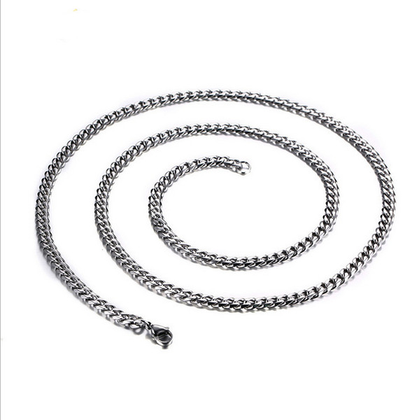 24-30inch (5mm) Width to Choose Men /Women Chain Necklaces 316L Stainless Steel Curb Chain Necklace NC-141S