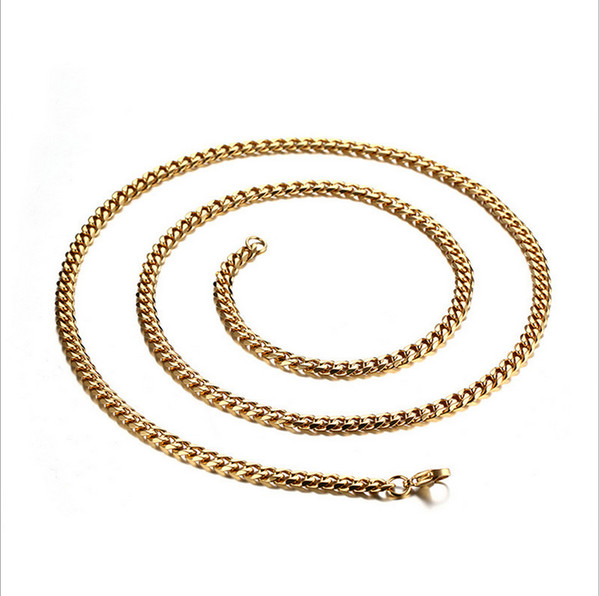 24-30inch (5mm) Width to Choose Men /Women Chain Necklaces 316L Stainless Steel Curb Chain Necklace NC-141G