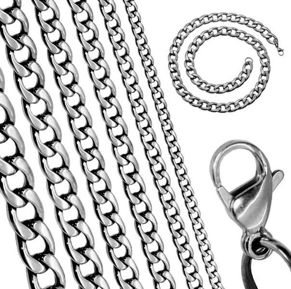 Factory direct sale 10pcs Lot wholesale on sale stainless steel silver huge 8.7mm falt NK Curb chain Link Necklace 18-32 inch