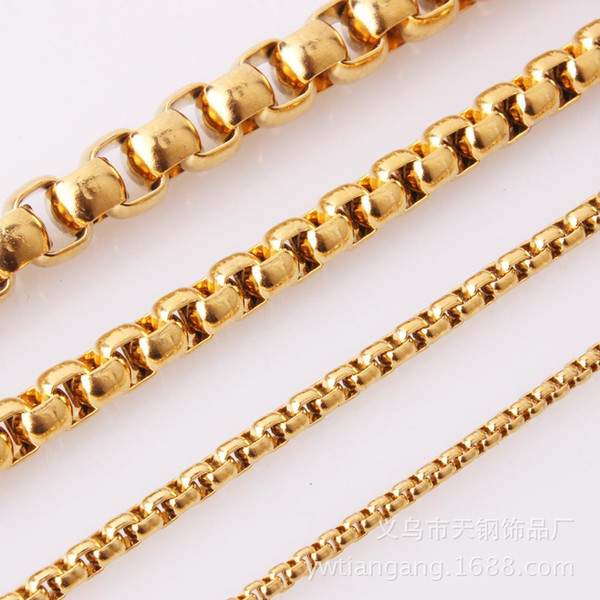 3mm60cm 10pcs Wholesale In Bulk Gold Tone Stainless Steel Box Chain Necklace for Match Pendant