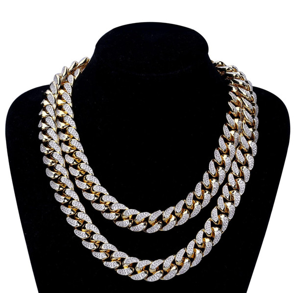 Men Women Hip Hop MIAMI CUBAN LINK Fully CZ Chain Necklace Casting Micro Cubic Zirconia Clasp ICED OUT Bling Jewelry