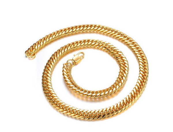 18 k gold plated Europe and the United States sell like hot cakes hot style Gold-plated ruggedly intensive man necklace