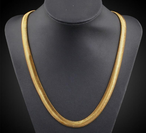 Chain necklace European and American men 18K gold-plated clavicle chain copper jewelry