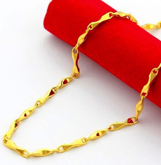 24 k yellow gold plated gold ingot necklace Men and women with money For a long time don't rub off