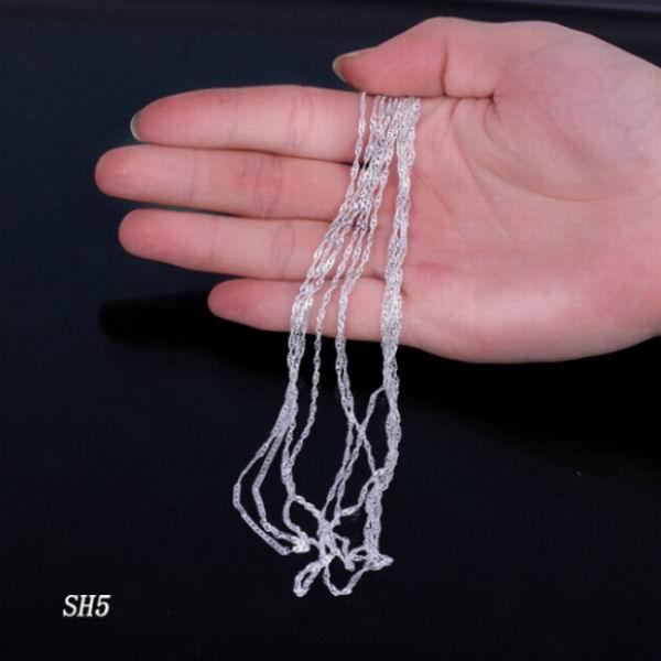 925 Sterling Silver 20 inch Thin Necklace Chain Solid Bead Women Girl Beauty Snake Necklace Collar with Lobster Clasp no Pendant SH5-20inch