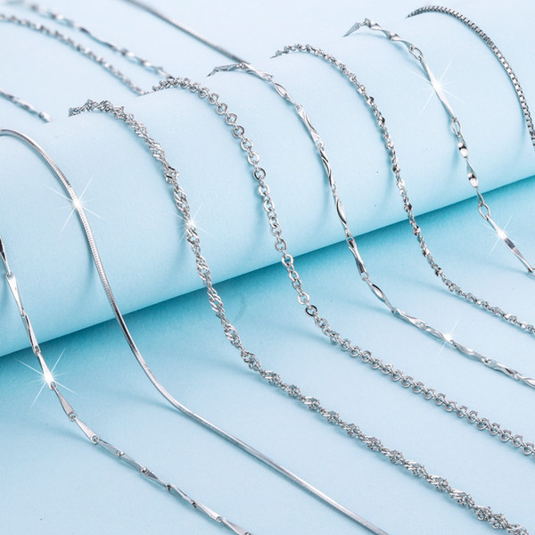 S925 Sterling silver chains snake bone seed water different styles necklace 0.7-1mm for men and women jewelry accessory