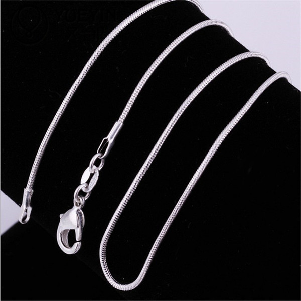 wholesale high quality 1MM silver plated snake chain neckalce size 18 20 22 24 26 28 inch for women jewlery accessory