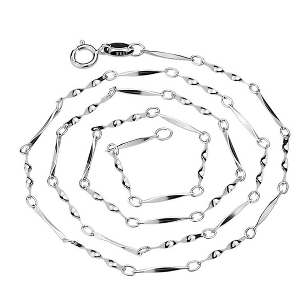 925 sterling silver twisted rope chain necklace fashion jewelry Classic Curb Necklace Chain Link Italy miami cuban link chain