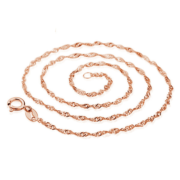 925 Sterling Silver Necklace Chains with Lobster Clasps Pretty Cute Fashion Charm Rope Chain Necklace Jewelry cuban link chain