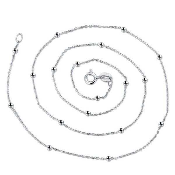 925 sterling silver jewellery choker beads link chain for women Lobster Clasp Necklace Fit Pendant mothers day