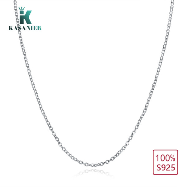 Fashion Real Pure 925 Sterling Silver Chain Thin Link Necklace 20inch Silver Thin Chain Women Jewelry