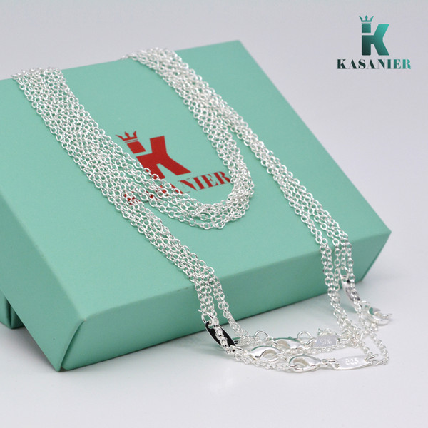 KASANIER Wholesale! Fashion Necklaces 925 Silver women Chains 1mm 