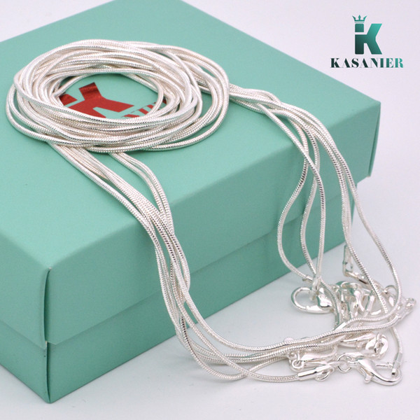 KASANIER Wholesale! 925 silver jewelry necklace 1.2 mm snake chain length of 16 to 24 inches of women jewelry+925 lobster clasps Tag