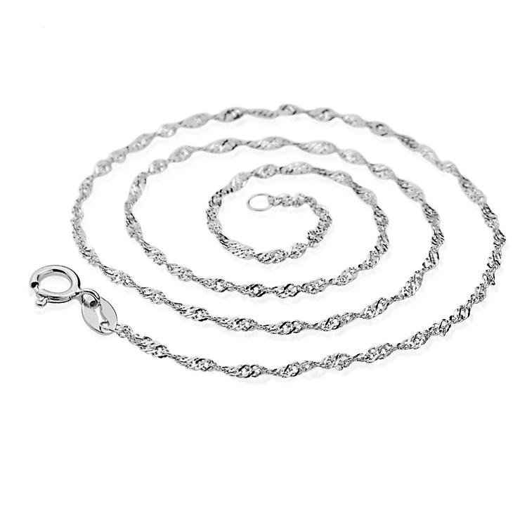 Wholesale Jewelry 2017 Top Quality Silver Color Water Wave Necklace Chain Lead&Nickel Free Necklace Chain OC02