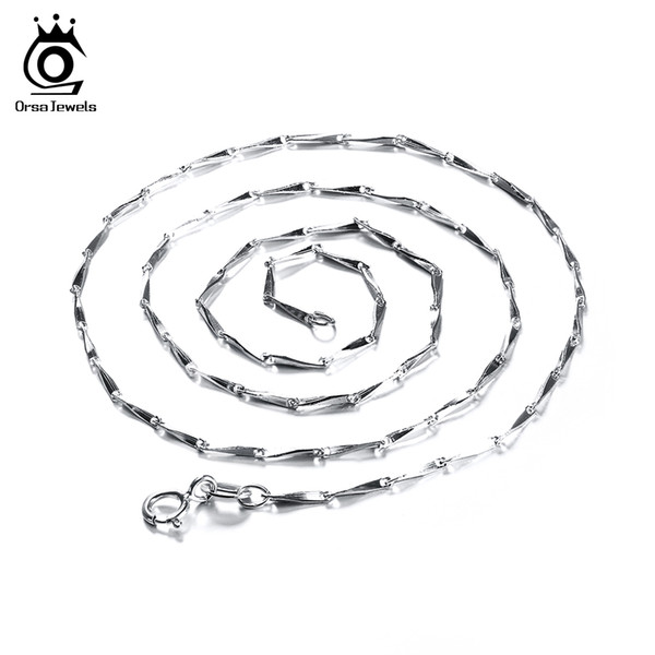 Lead & Nickel Free Necklace Chain Fashion Jewelry 925 Sterling Silver Water-Wave Necklace Chain Free Shipping SC01