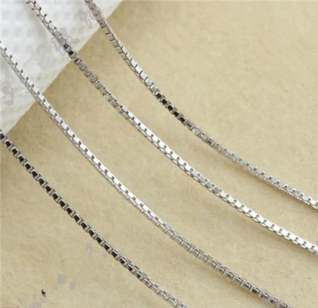 925 sterling silver necklaces jewelry diy pendants woman square box link chain hollow chokers white gold fashion new arrive 45cm 40cm 1pcs