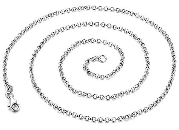 925 sterling silver chains for jewelry necklaces diy cross link chain woman man chokers white gold fashion new arrive summer for lovers 1pcs