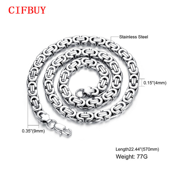 CIFBUY Men's Byzantine Necklaces Personality Rock Punk Style Steel Color / Gold Color Link Chain Jewelry Gift High Quality