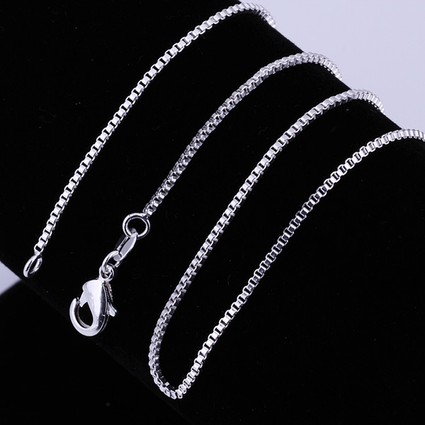 Fashion Jewelry Silver Chain 925 Necklace Box Chain for Women 1mm 16 18 20 22 24 inch