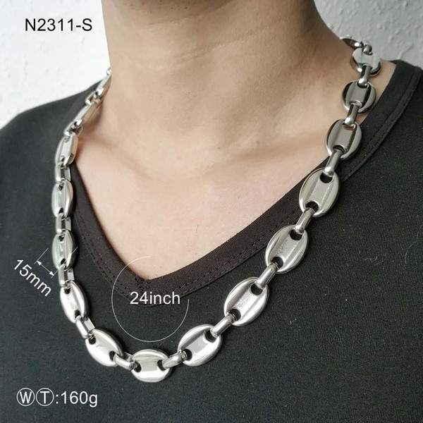 TL Men Necklace Silver Plated Chain Necklace Stainless Steel Necklace Hip Hop Jewelry Zip-Top Can Lid Shape