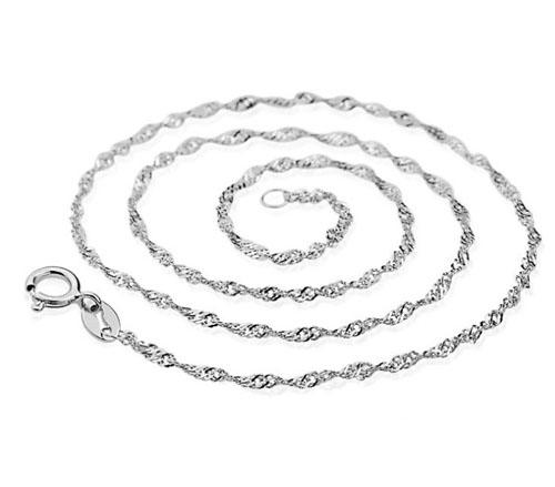 925 Sterling Silver Overlay Necklace Chain White GOLD Wedding Bridal Water Necklace Link Chain For Women/Laides 20pcs Brand NEW! Free Shippi