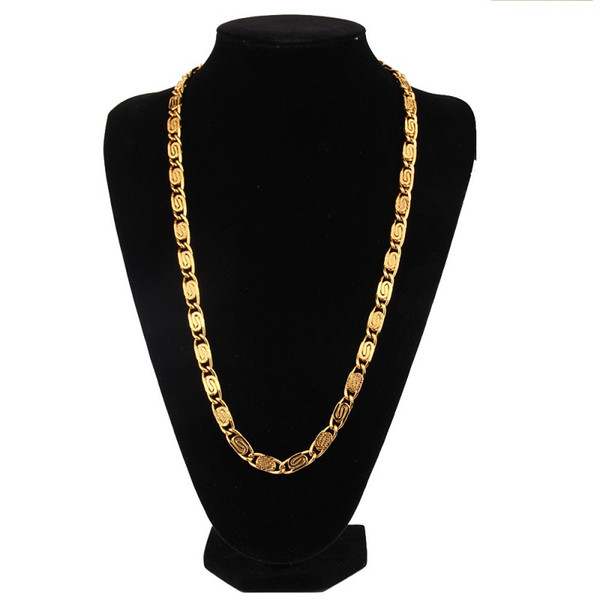 Men Hip Hop Gold Necklaces Crude Chains Design Jewelry 75cm Long Chain Filling Pieces Men Fashion Hip Hop Chain Necklace for Mens