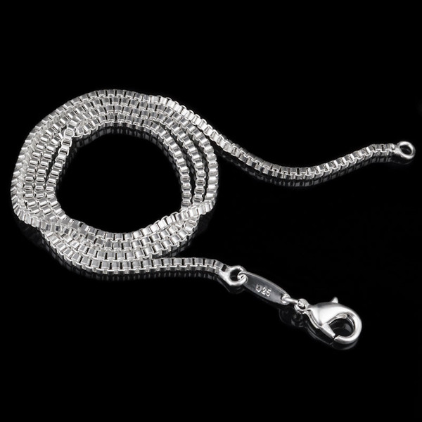 925 Sterling Silver Necklace Chain Women Wedding Jewelry 1.4MM/2MM Box Chain Necklace New Arrive Hot Fashion Jewelry