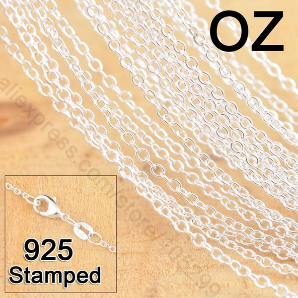 50Pcs 18 20 22 Inch 925 Sterling Silver Jewelry Link Rolo Chains Necklace With Lobster Clasps Women Jewlery Factory Price Stock