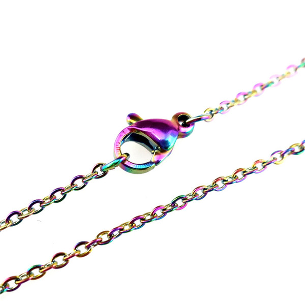 1.6mm Rainbow Color Chain Necklace 18