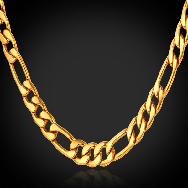 Classic Figaro Chains Necklace 316L Stainless Steel/18K Real Gold Plated Men Necklaces With 18K Stamp Fashion Men Jewelry