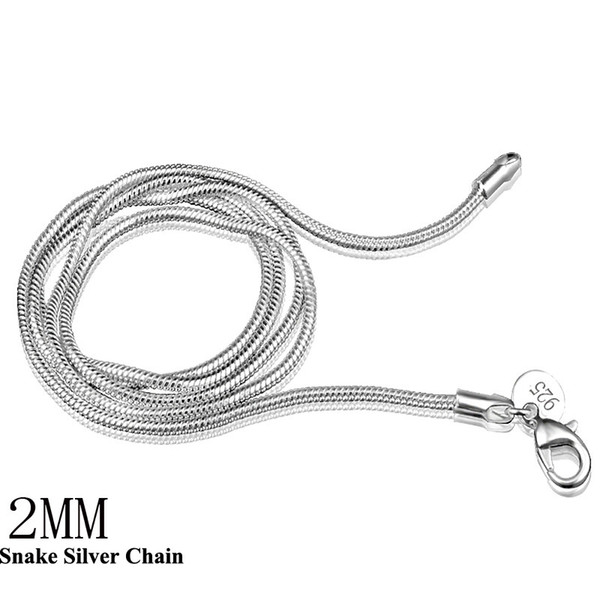 Unisex Sterling Silver Snake Chain 50 Piece/Lot 925 Silver Chain Lobster Clasps Necklaces Valentine's Day Gift Gorgeous Fashion Jewerly