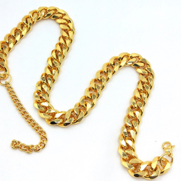 Dog supplies dog gold chain collar 10 mm wide Curb Cuban chain stainless steel wholesale pet jewelry