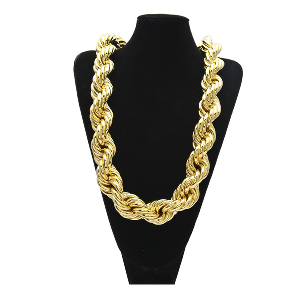 34mm Thick 80cm length Big Twisted Singapore Chain Necklace High Quality Hip Hop Style Men's Necklace Jewelry