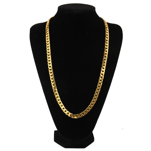 hip hop 10mm 75cm cuban chains for men luxury gold link chain necklaces alloy fashion jewelry gifts for boyfriend bf birthday presents