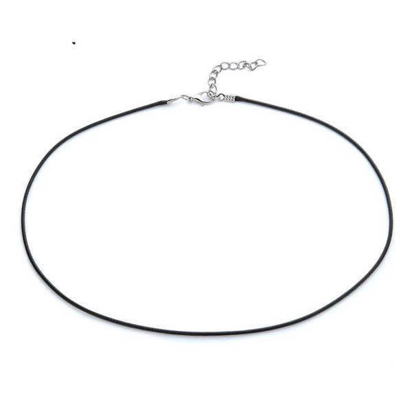 Simple fashion single chain pendant men's and women's black lasheng leather rope necklace Joker pendant with chain