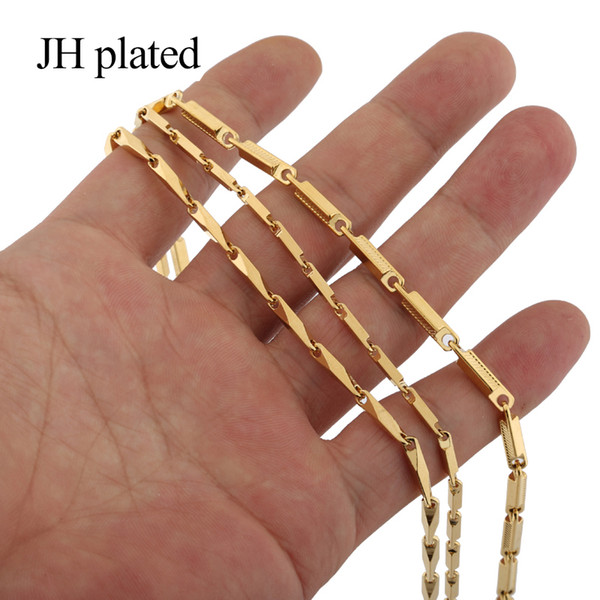 JHplated Trendy New Gold Necklaces width 2mm 3mm length 50cm fashion variety of options necklace women Men jewelry choker boyfriend gifts