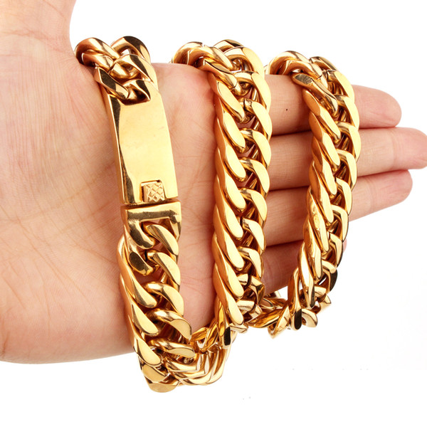 Beichong Aluminum 18K Gold Plated Extra-coarse Exaggerated Long Chains Necklace Hip Hop Jewelry Hip Hop Singer Street Dance Hipster Me